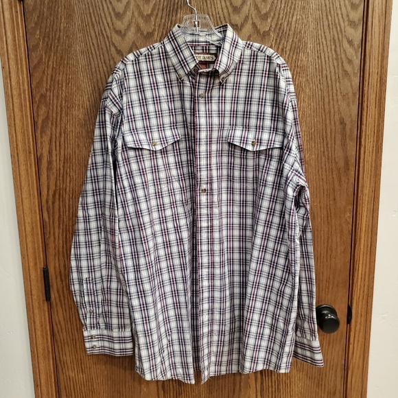 Men's Cody James Plaid Long Sleeve Shirt Black/Burgundy/Grey Size 2XLT - Picture 1 of 4